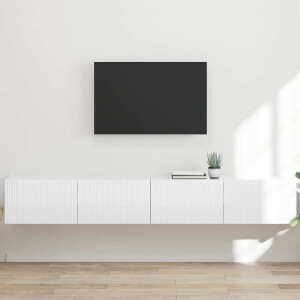vidaXL TV Wandkast 2 pcs Glanzend Wit 98 x 31 x 29,5 cm Bewerkt hout