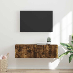 vidaXL TV Wandkast Gerookt eiken 98 x 31 x 29,5 cm Bewerkt hout
