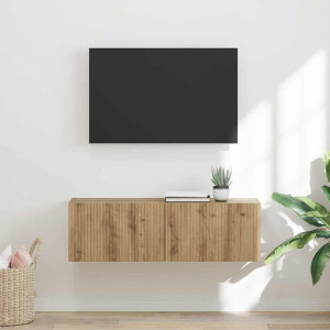 vidaXL TV Wandkast Ambachtelijk eiken 98 x 31 x 29,5 cm Bewerkt hout