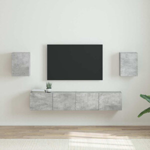 vidaXL TV Wandkast 2 pcs Beton 30 x 31 x 40 cm Bewerkt hout