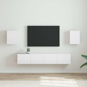 vidaXL TV Wandkast 2 pcs Glanzend Wit 30 x 31 x 40 cm Bewerkt hout