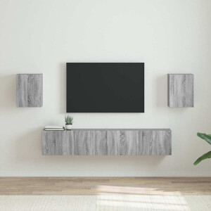 vidaXL TV Wandkast 2 pcs Grijs Sonoma 30 x 31 x 40 cm Bewerkt hout