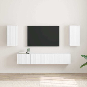 vidaXL TV Wandkast 2 pcs Wit 30 x 31 x 60 cm Bewerkt hout