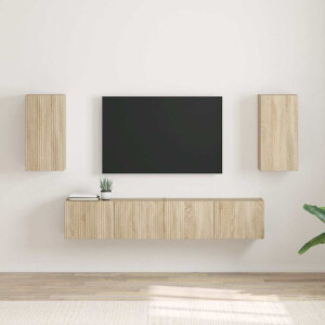 vidaXL TV Wandkast 2 pcs Sonoma 30 x 31 x 60 cm Bewerkt hout