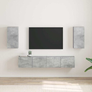 vidaXL TV Wandkast 2 pcs Beton 30 x 31 x 60 cm Bewerkt hout