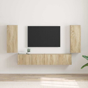 vidaXL TV Wandkast 2 pcs Sonoma 30 x 31 x 80 cm Bewerkt hout