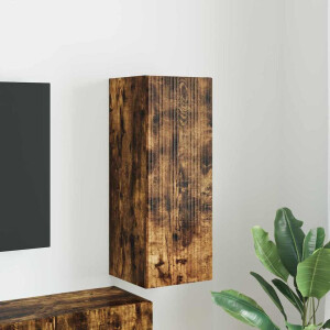 vidaXL TV Wandkast Gerookt eiken 30 x 31 x 80 cm Bewerkt hout