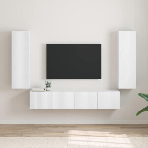 vidaXL TV Wandkast 2 pcs Wit 30 x 31 x 100 cm Bewerkt hout