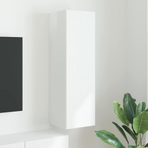 vidaXL TV Wandkast Glanzend Wit 30 x 31 x 100 cm Bewerkt hout