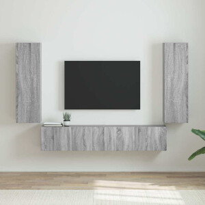 vidaXL TV Wandkast 2 pcs Grijs Sonoma 30 x 31 x 100 cm Bewerkt hout