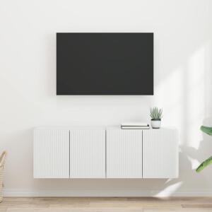 vidaXL TV-wandkast 2 pcs Wit 59,5 x 31 x 40 cm Bewerkt hout