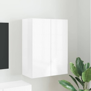 vidaXL TV-wandkast Hoogglans wit 59,5 x 31 x 80 cm Bewerkt hout