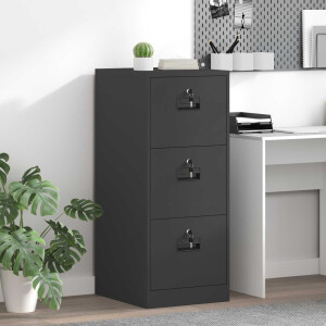 vidaXL Bestandenkast Zwart 44 x 50 x 106,5 cm Koudgewalst Staal