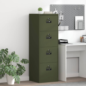 vidaXL Bestandenkast Olijf Groen 45,5 x 42 x 139 cm Koudgewalst Staal