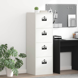 vidaXL Bestandenkast met lade Wit 45,5 x 42 x 139 cm Koudgewalst Staal