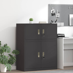vidaXL Opbergkast Zwart 90 x 40 x 40 cm Staal