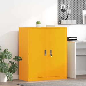 vidaXL Opbergkast Mosterdgeel 90 x 40 x 105 cm Staal
