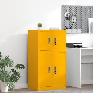 vidaXL Opbergkast Mosterdgeel 60 x 40 x 40 cm Staal