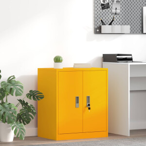 vidaXL Opbergkast Mosterdgeel 60 x 40 x 70 cm Staal