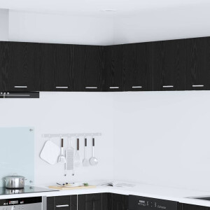 vidaXL Hangkast Zwarte Eik en Wit 57 x 57 x 40 cm Bewerkt hout