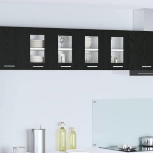 vidaXL Hangkast 2 pcs Zwart Eiken 60 x 31 x 40 cm Bewerkt hout