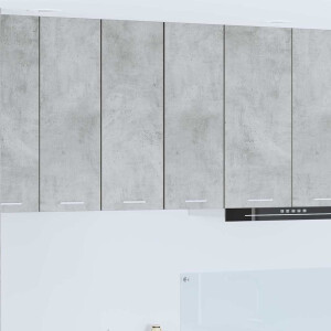vidaXL Hangkast 2 pcs Beton Grijs en Wit 30 x 31 x 80 cm Bewerkt hout