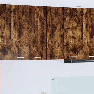 vidaXL Hangkast Riga Gerookte Eik en Wit 30 x 31 x 80 cm Bewerkt hout