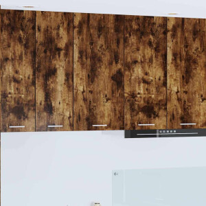 vidaXL Hangkast Riga Gerookte Eik en Wit 40 x 31 x 80 cm Bewerkt hout