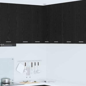 vidaXL Hangkast Zwarte Eik en Wit 57 x 57 x 80 cm Bewerkt hout
