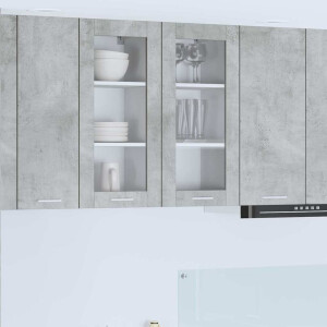 vidaXL Hangkast 2 pcs Beton Grijs 40 x 31 x 80 cm Bewerkt hout