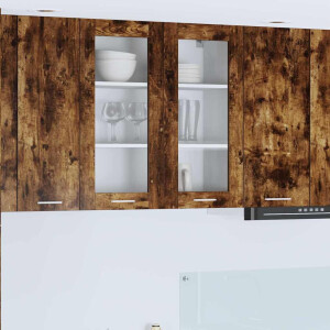 vidaXL Hangkast met opslag Gerookt eiken 80 x 31 x 80 cm Bewerkt hout