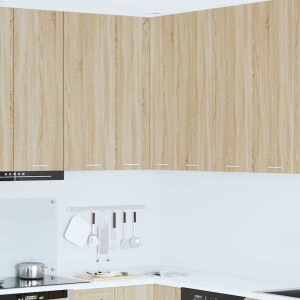 vidaXL Hangkast Riga Sonoma Eik en Wit 57 x 57 x 100 cm Bewerkt hout