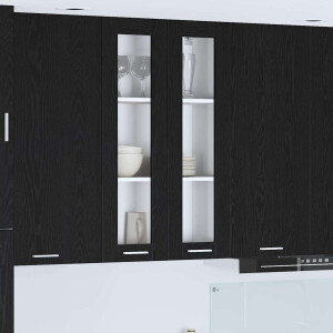 vidaXL Hangkast Riga Zwart Eiken 60 x 31 x 100 cm Bewerkt hout