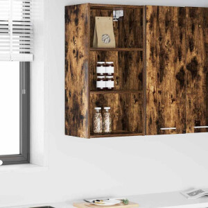vidaXL Hangkast Gerookt eiken 40 x 29,5 x 80 cm Bewerkt hout