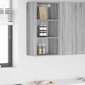 vidaXL Hangkast met opslag Grijs Sonoma 40 x 29,5 x 80 cm Bewerkt hout