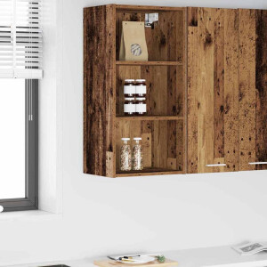 vidaXL Hangkast met opslag Oudhout 40 x 29,5 x 80 cm Bewerkt hout