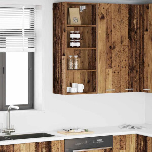 vidaXL Hangkast met opslag Oudhout 40 x 29,5 x 100 cm Bewerkt hout