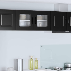 vidaXL Vaatwasserpaneel Kalmar Zwart 80 x 31 x 40 cm Bewerkt hout