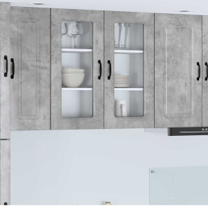 vidaXL Vaatwasserpaneel Kalmar 2 pcs Beton Grijs 40 x 31 x 80 cm