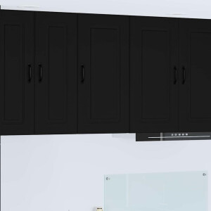 vidaXL Vaatwasserpaneel Kalmar Zwart 40 x 31 x 80 cm Bewerkt hout