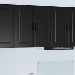 vidaXL Vaatwasserpaneel Kalmar Zwart 80 x 31 x 80 cm Bewerkt hout