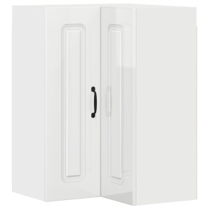 vidaXL Keukenkast Kalmar Hoogglans wit 57 x 57 x 80 cm Bewerkt hout