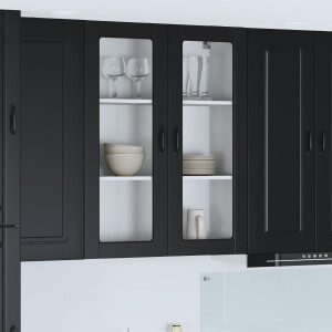vidaXL Vaatwasserpaneel Kalmar Zwart 80 x 31 x 100 cm Bewerkt hout