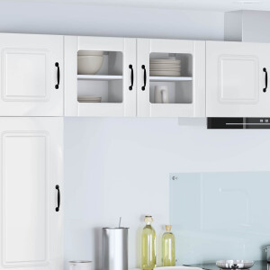 vidaXL Keukenkast 2 pcs Hoogglans wit 40 x 31 x 40 cm Bewerkt hout