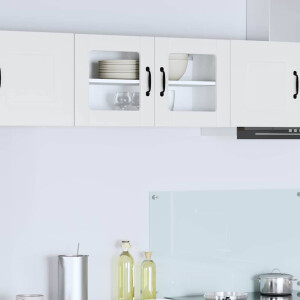 vidaXL Wandglas cabinet Lucca Wit 80 x 31 x 40 cm Bewerkt hout