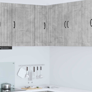 vidaXL Wandhoekkast LUCCA Betongrijs 57 x 57 x 80 cm Bewerkt hout