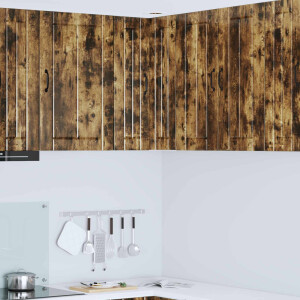 vidaXL Wandhoekkast LUCCA Gerookt eiken 57 x 57 x 80 cm Bewerkt hout