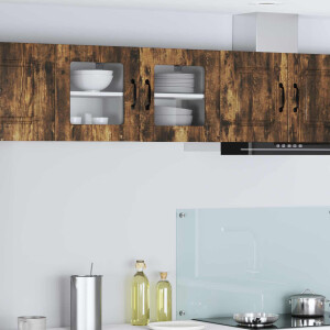 vidaXL Wandglaskast PORTO 2 pcs Gerookt eiken 40 x 31 x 40 cm