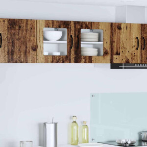 vidaXL Keukenkast aan de muur met plank 2 pcs Oud Hout 40 x 31 x 40 cm