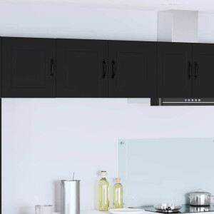 vidaXL Vaatwasserpaneel met plank Zwart 80 x 31 x 40 cm Bewerkt hout